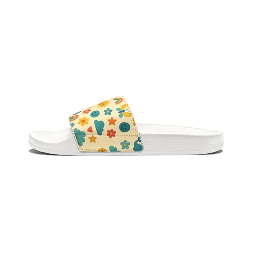 Youth Slide Sandals – Colorful Floral Design for Summer Fun | Lightweight, Quick-Dry, Slip-On Shoes for Beach & Vacation3