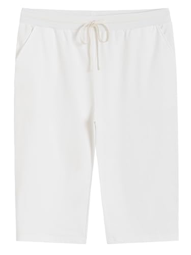 Weintee Women's Plus Size Petite Cotton Capris with Pockets
