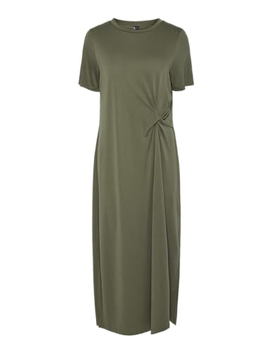 Robe chic PIECES Pcanora SS O-Neck Midi Knot Dress tendance
