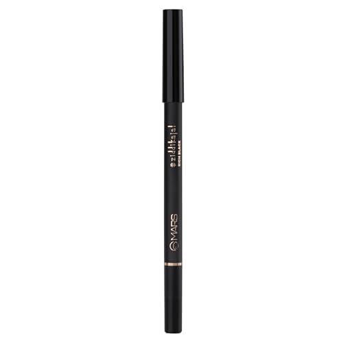 Image of MARS Ziddi Kajal Pencil upto 12 Hours Long Stay Kajal | Rich Black Pigmentation | Smudgeproof & Water Resistance | Effortless One Swipe Application (1.4gm) Black)
