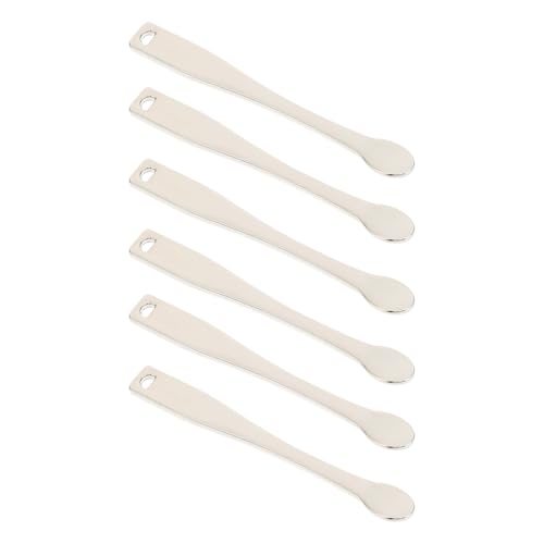 Healifty Lot de 6 Cuillères à Crème de Beauté en Alliage de Zinc Argenté Applicateur Précis pour Masque Facial et Produits Cosmétiques Outil Compact et Léger pour Dosage Facile