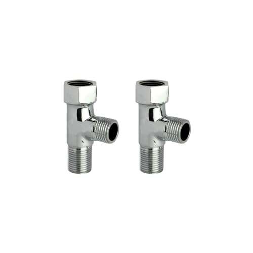 Viking Brass Tee Connector | 15mm (1/2") Inner & Outer Thread | Polished CP Finish | Multi-Functional 3-Way Pipe Fitting for Water Supply (Pack of 2)