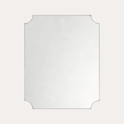 Image of TEHOME Polished Nickel Rectangle Bathroom Vanity Mirror, 24x30'' Silver Decorative Bathroom Mirrors
