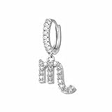 Pendientes De Doce Constelaciones,Mini Aros De Plata Con Circonitas,Decoraciones,Regalos De Joyería,Pendientes De Horóscopo De Astrología Para Niñas,Pendientes De Moda Para Mujer,Escorpio,Aju