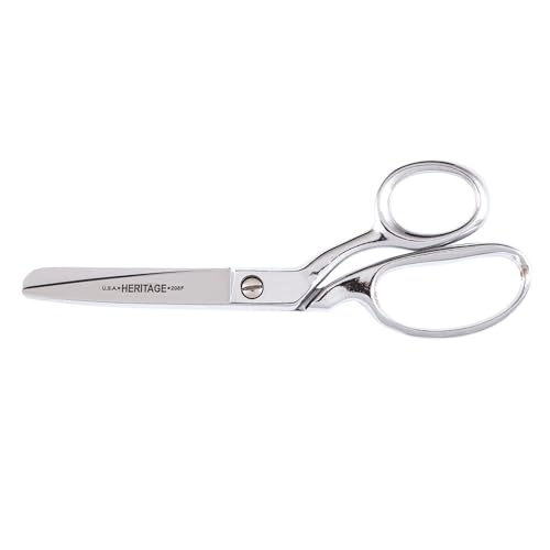 Klein Tools 208F Scissors, Made in USA, Bent Trimmer with Fully Rounded Tips for Table Top Cutting, 8-Inch