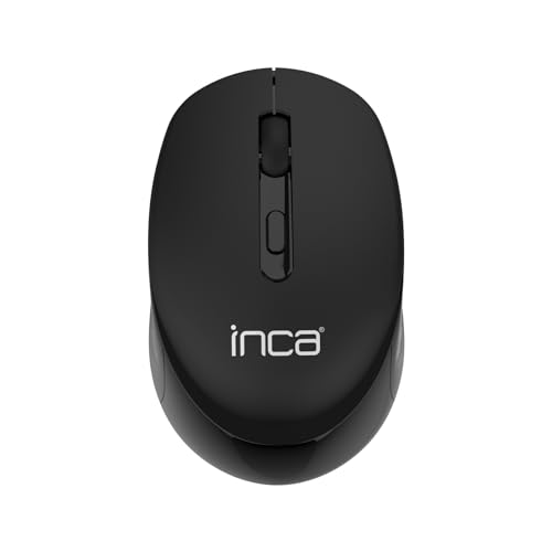 INCA IWM-243RS Candy Design Souris sans Fil, 2,4 GHz, Mode Veille Automatique, 800-1600 DPI (Noir)