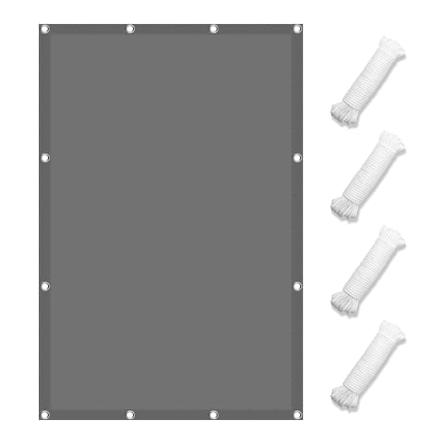 Voile d'ombrage résistant au vent en polyester 190x420 cm gris - 2