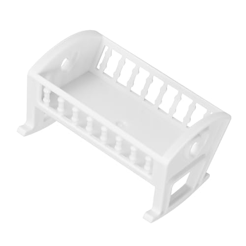 Totority Crib Model Dollhouse Bed Accessory for Bedroom Decor Proportional Design Lightweight Compatible with Miniature Dolls and Accessories for Dollhouse Landscaping