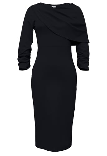 CHIC STAR Womens Ponte Draped Dress