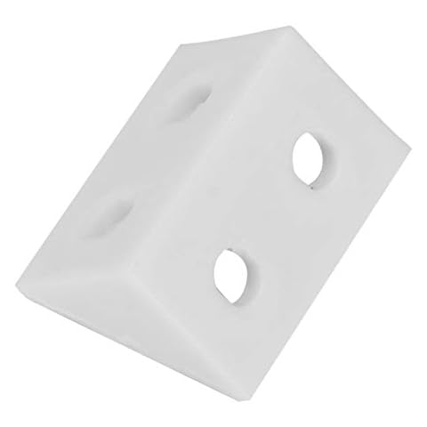 Heayzoki 50 Pcs Plastic Right Angle Code, Reinforce Right Angle Corner Joints, for Drawers, Windows, Furniture, and Solid Corner Brackets,White Cover