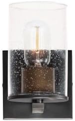 Maxim Lighting 11841CDABBK Sleek - Bath Vanity with Cylinder Glass Shades-4.75 inches high, Finish Color: Antique Brass/Black, Bulb Count: 1