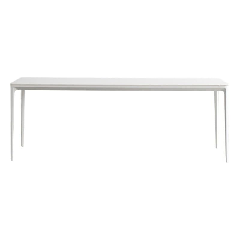 Stół jadalny prostokątny stół jadalny ze stopu aluminium, czysta biała płyta kamienna, prosty i nowoczesny stół do restauracji stół kuchenny (180 x 90 cm)