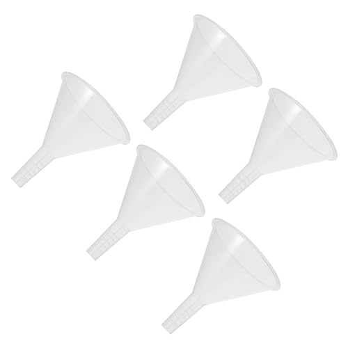 ULTECHNOVO 5個実験用三角プラスチック漏斗 透明 軽量 科学実験 理科授業向け析用じょうご