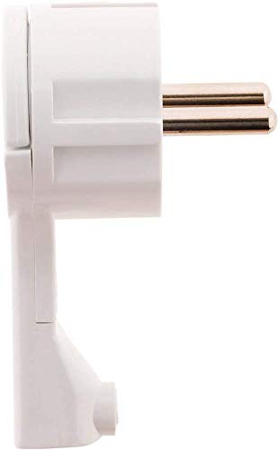 Enchufes macho planos Zenitech para ahorrar espacio detrás de muebles, pack de 3 blanco 16A 6