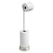 InterDesign Classico Free Standing Toilet Paper Holder – Dispenser and Spare Roll Storage for Bathroom, Satin