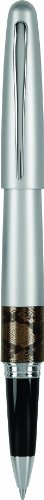 Pilot MR Animal Collection Gel Roller Pen in Gift Box, Matte Silver Barrel with Python Accent, Fine Point Stainless Steel Nib, Refillable Black Ink (91237)