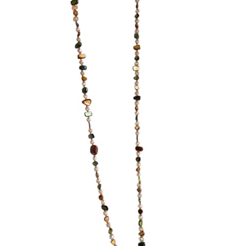 Handcrafted Multicolor Shell Necklace Double Strands Pearls Beads Clavicle Chain Jewelry Gift Fashionable Pearls Shell Jewelry