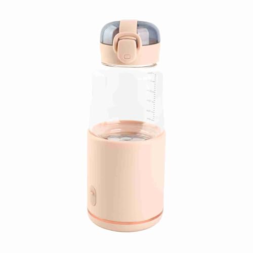 Calentador de Biberones Portátil, Calentador de Biberones Pantalla LED 300 Ml Calentador de Biberones de Viaje Recargable Termo para Vehículo Coche Avión Viaje (PINK)