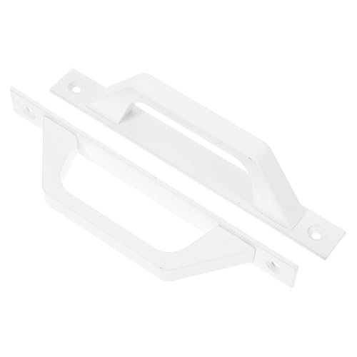HAMPPLIES 2 piezas Tiradores de Aluminio Estilo Industrial Manijas Prácticas para Puertas y Ventanas Resistentes Tornillos para Puertas Correderas Armarios y Portones Acabado Blanco