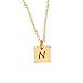 Tiny Initial Necklace, Gold Square Tag Necklace, Personalized Small Letter Necklace, Silver or Rose Gold Monogram Square Shaped Necklace