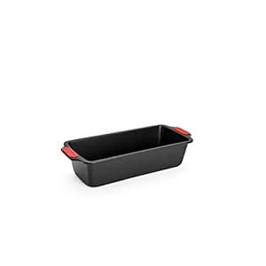 Woll Bakeware Kastenform 30 cm, mit hitzebeständigen Silikongriffen bis 230°C, PFAS-frei, zweilagige Antihaftbeschichtung, aluminisierter Stahl, schwarz
