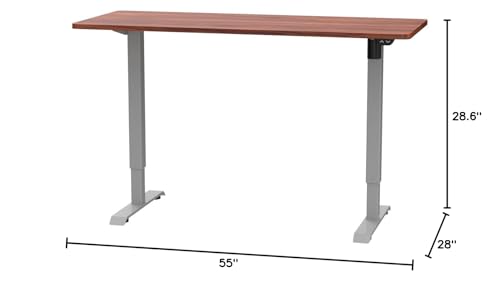 Image of FLEXISPOT EN2 Whole-Piece Standing Desk with Clamp Power Strip, 60 x 24 Electric Stand Up Height Adjustable Desk with Cable Management (Gray Frame + 60 inch Mahogany Top, 2 Packages)