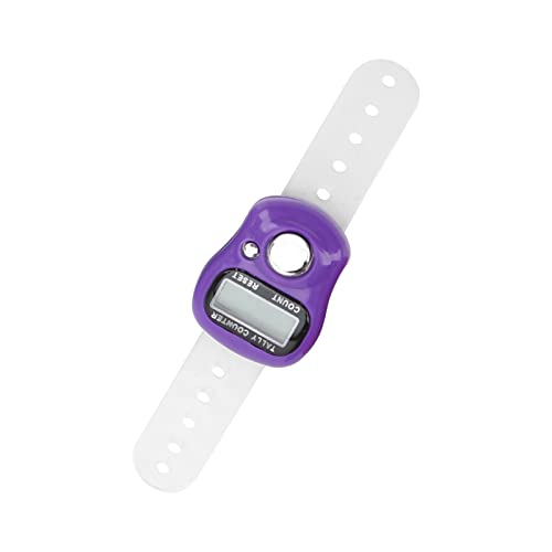 Acouto Lap Counter For Swimming Electric Finger Counter With Resettable 5 Digit Lcd Hand Tally Counter For Praying And Walking Abs+Siliconelt Swimming Lap Counter Finger Counter (Purple) - Image 2