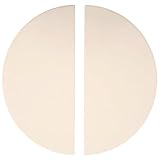 Cmanzhi S0Z198 (2-Pack) 19.8 Inch Half-Moon Ceramic Heat Deflector Plates for Kamado Joe Big Joe I, II & III