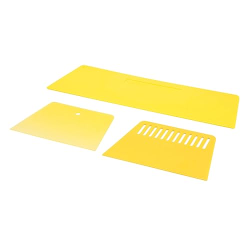 Generic Set of 3 Automotive Body Fillers Spreader for Caulking Agents Versatile, Mixed, Yellow