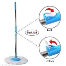 Image of Mop Stick Rod Only with Free Microfiber Refill | Adjustable Stainless Steel Spin Mop Rod | Pocha Stick for Floor Cleaning Home & Office