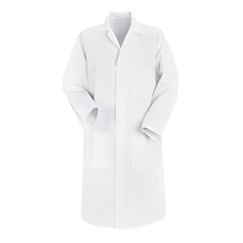 YOSUWOAI Bata de laboratorio para hombre y mujer, bata médica, bata de trabajo, abrigo de laboratorio, ropa de protección para laboratorio, color blanco, abrigo de laboratorio, ropa de protección