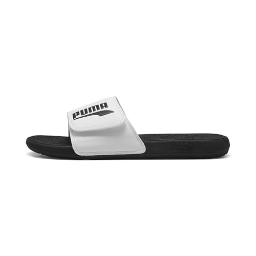 PUMA Sandália masculina Cool Cat 2.0 Slide, Branco/preto, 40