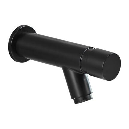Robinet lavabo temporisé inox noir pour une salle de bain moderne et propre