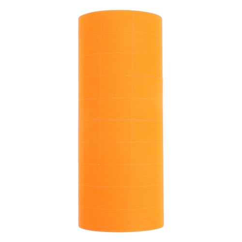 Papel para etiquetadora naranja con adhesivo de fácil aplicación para marcar precios en tienda