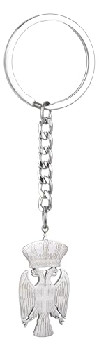 KREATIONS Porte-clés Aigle Serbie en acier inoxydable Bijou Srbija, Argenté., S