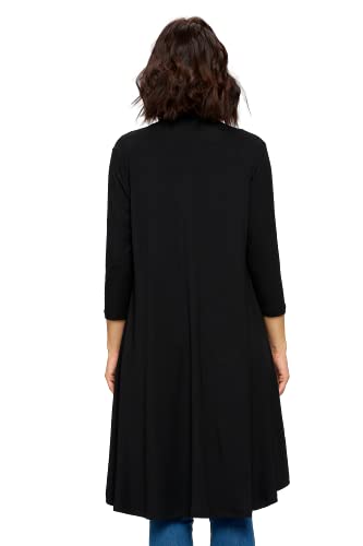 Women's 3/4 Sleeve Soft Open Front Casual Flowy Long Viscose Made from Bamboo Cardigan4