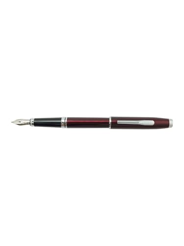 Image of Cross Coventry Red Lacquer Fountain Pen with Polished Chrome Trim - Fine Nib, Refillable, Luxury Gift Box