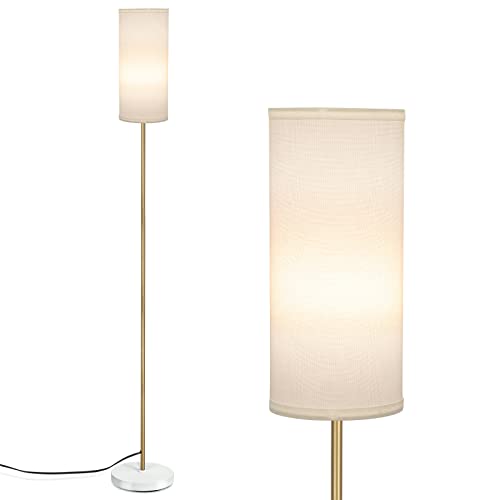Boostarea Floor Lamp For Living Room With 3 Color Temperatures Bulb, Industrial Floor Lamps, Classic Tall Lamp For Office, Standing Lamps For Bedroom, Kids Room, Study(9W Led Bulb, White Linen Shade) #TOP18