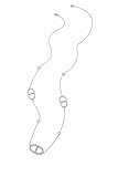 SAPHY Collier Sautoir Femme Maille Marine – Acier Inoxydable Hypoallergénique – Strass Scintillants – Élégant et Intemporel – Pochon Cadeau Inclus (Argenté)
