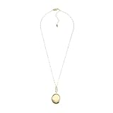 Fossil Necklace for Women Locket Collection Gold-Tone Stainless Steel Chain Necklace, Length: 400mm+50mm, JF04426710