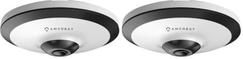 Image of Amcrest Fisheye IP POE Camera, 360 Panoramic 5-Megapixel POE IP Camera, Fish Eye Security Indoor Camera, IVS Features and People Counting, MicroSD Recording, IP5M-F1180EW-V2 (White) (Pack of 2)