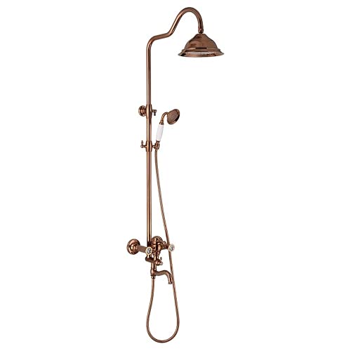 Ensemble de douche rétro laiton avec pommeau de 22 cm réglable