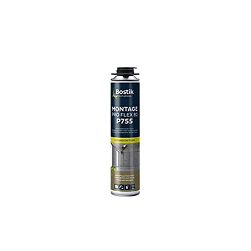 BOSTIK P755 Montage Pro All Season B2 – Einkomponentiger Polyurethan-Pistolenschaum, Für Anschluss- und Dehnungsfugen, Für Energieeffizientes und Luftdichtes Bauen, Dauerhaft elastisch, 750ml