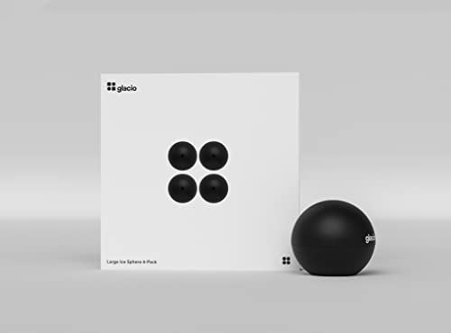 Glacio Round Ice Cube Molds - Whiskey Ice Sphere Maker - Makes 2.5 Inch Ice Balls - 4 Pack #TOP1