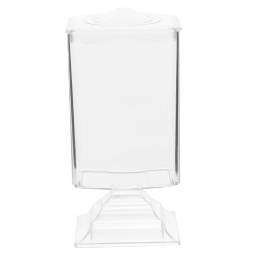 BESTYASH Caja De Almacenamiento Torre De Manicura Torunda Cosmético Organizador De Almohadillas Desmaquillantes Baño Clavo Contenedor De Almohadillas De Maquillaje Transparent El Plastico