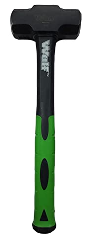 Image of WULF 3 lb Heavy Duty Sledge Hammer | Drop-Forged Steel Head with Shockproof Fiberglass Handle | Anti-Slip Grip for Demolition, Construction & Metalwork | Durable Professional Hand Tool