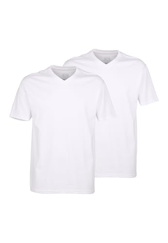 Preisvergleich Produktbild Ceceba Herren T-Shirt, Kurzarm, Baumwolle, Single Jersey, weiß, Uni, 2er Pack 52