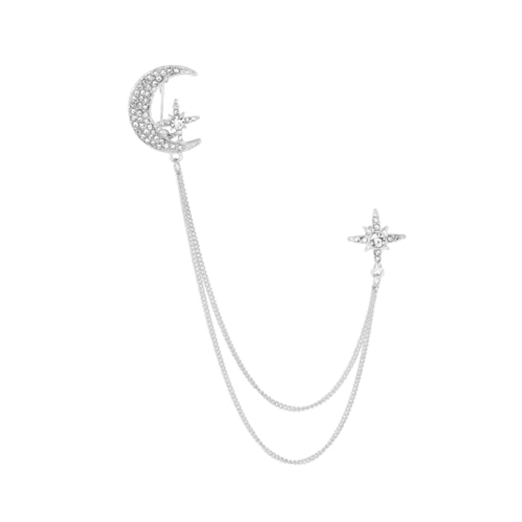 Chic Tassel Chain Brooch for Men, Durable Design