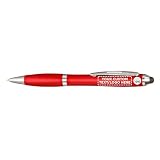 Personalized Stylus Pens, Set of 100 by DISCOUNT PROMOS- Plastic with Black Ink, Great for Office, Business, Tradeshows, Events- Red