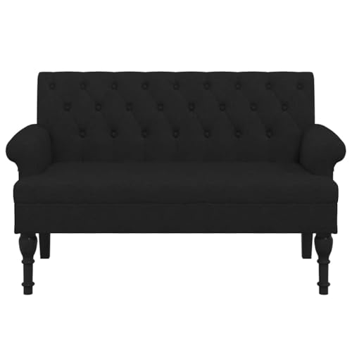 Banc banquette 120 cm tissu noir dossier rembourré vidaXL
